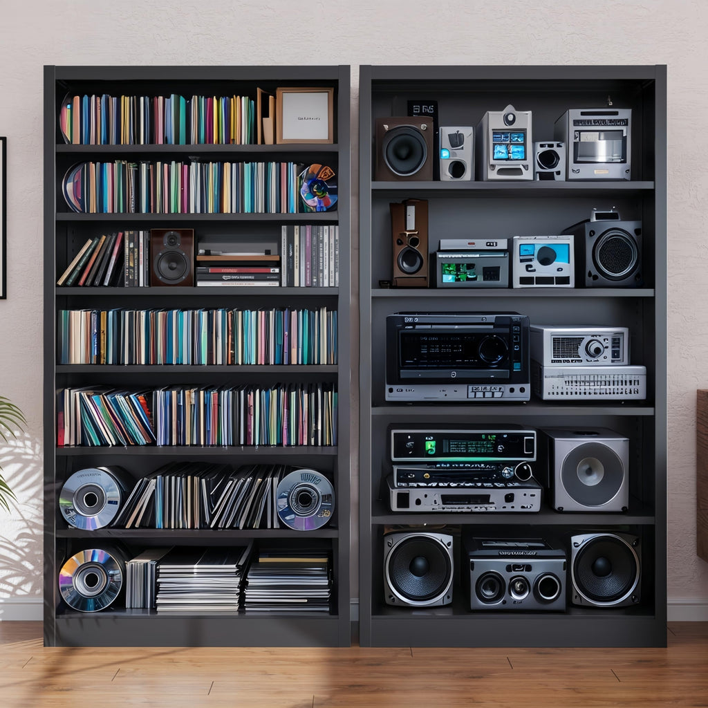 55" Metal Media Storage Cabinet with 6 Adjustable Shelves Z631