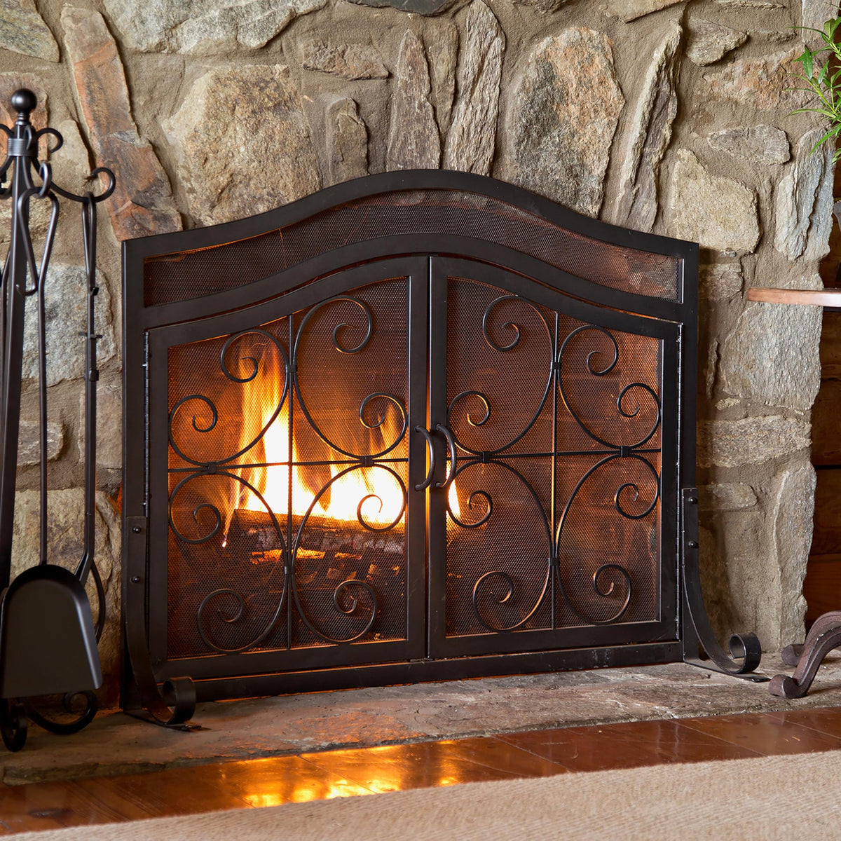 Black Metal Fireplace Screen L72433