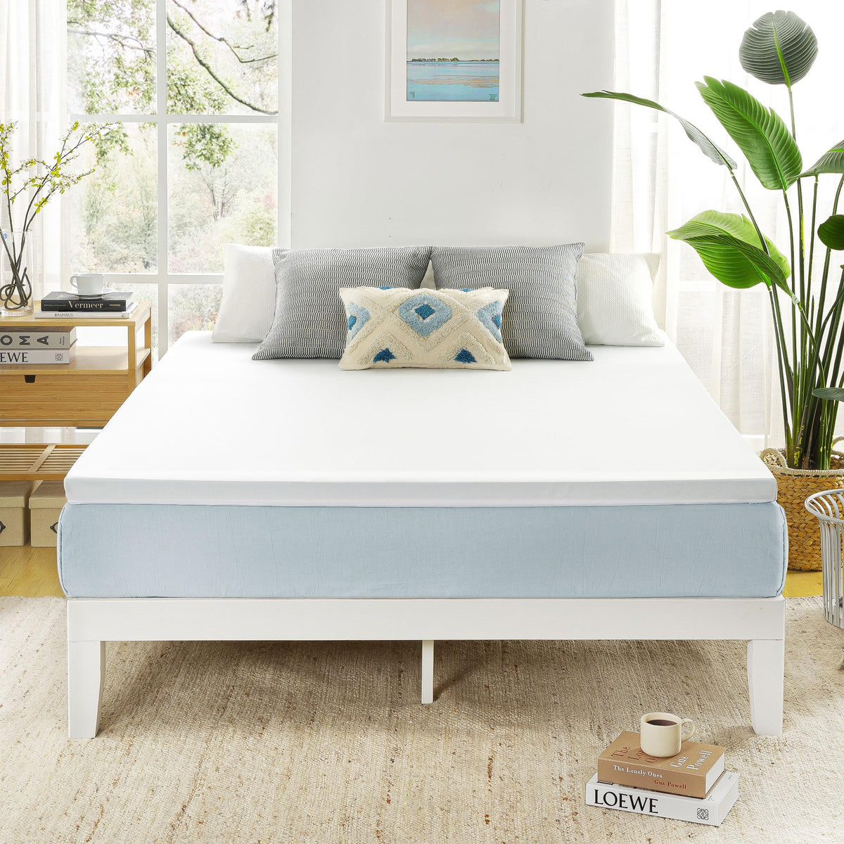 3 Inch Gel Memory Foam Mattress Topper with Cover D4262