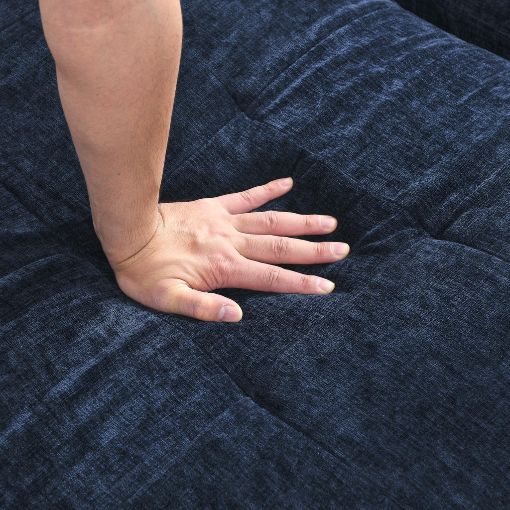 108'' Chenille Navy Blue L-Shaped Sectional Sofa with Storage Ottoman O45356