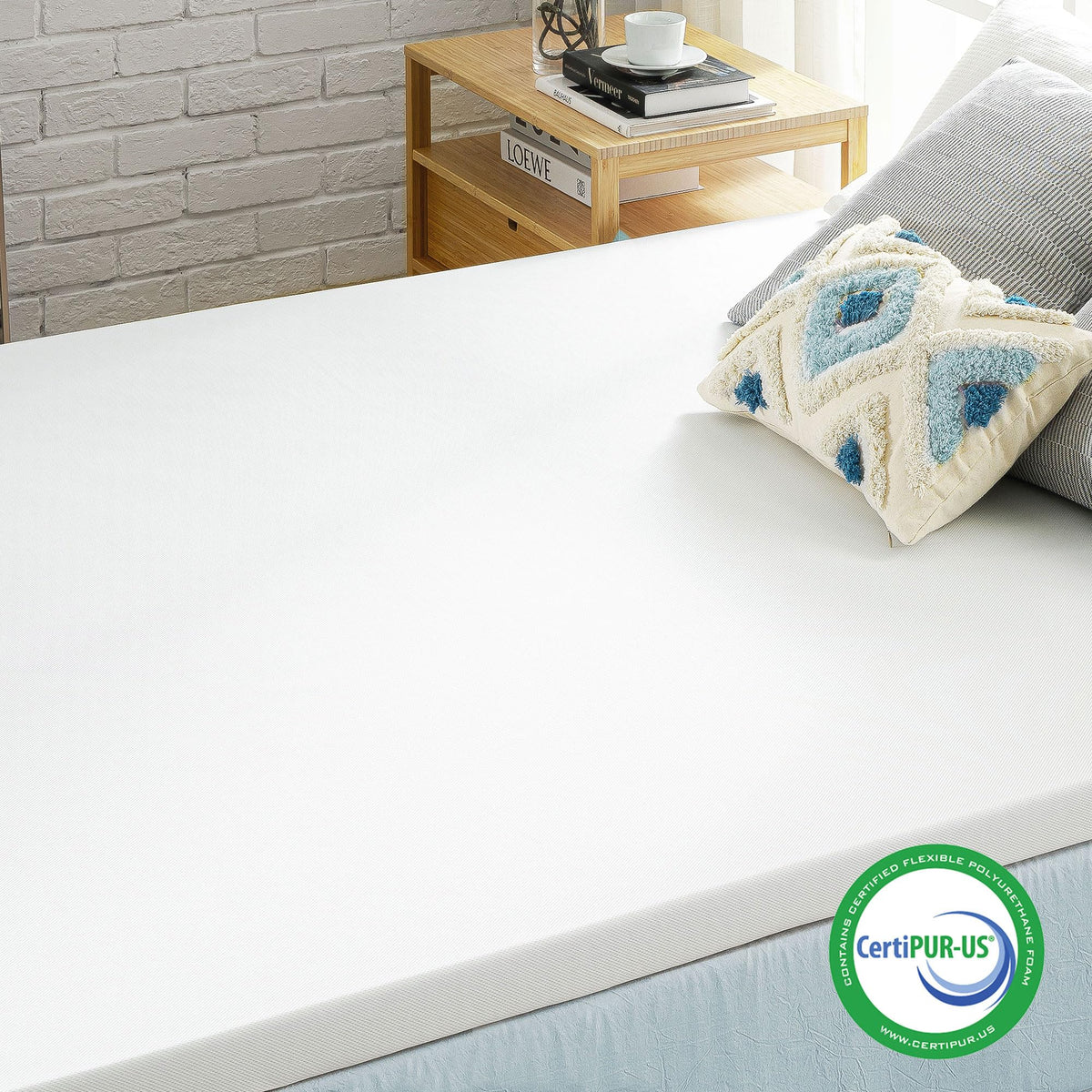 3 Inch Gel Memory Foam Mattress Topper with Cover D4262