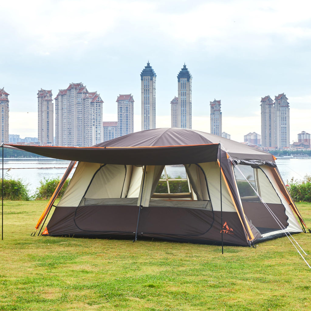 Extra Large 12-14 Person 2 Room Waterproof Double Layer Cabin Tent X2543