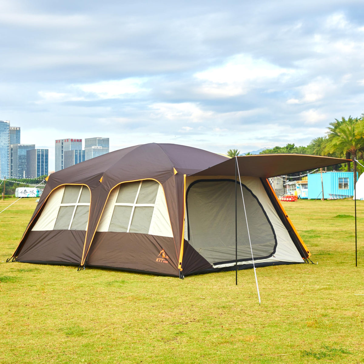 Extra Large 12-14 Person 2 Room Waterproof Double Layer Cabin Tent X2543