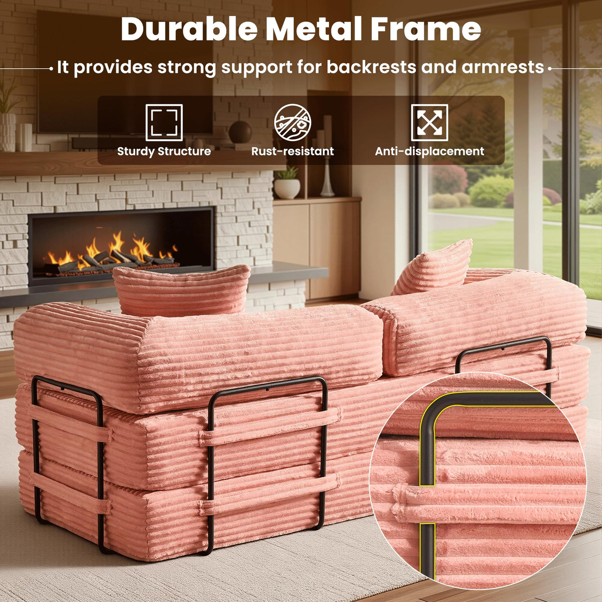 81" Folding Sofa Bed Convertible Floor Futon Lounger F65558
